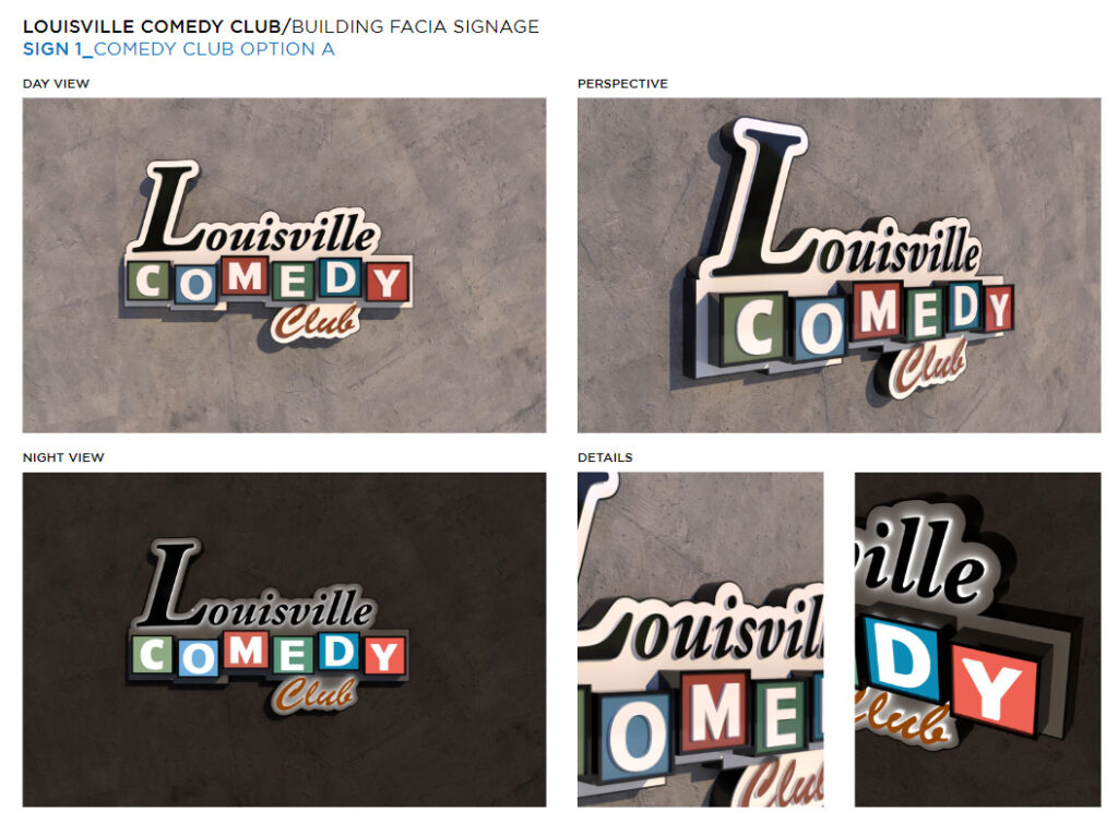Case Study: Reinventing the Stage — Signage That Performs for Louisville Comedy Club 1 Custom Signage That Performs for Louisville Comedy Club