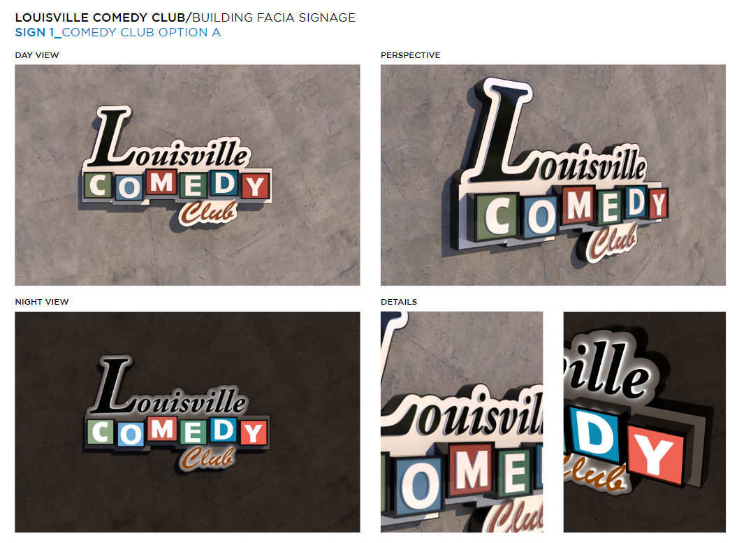 Custom Signage That Performs for Louisville Comedy Club