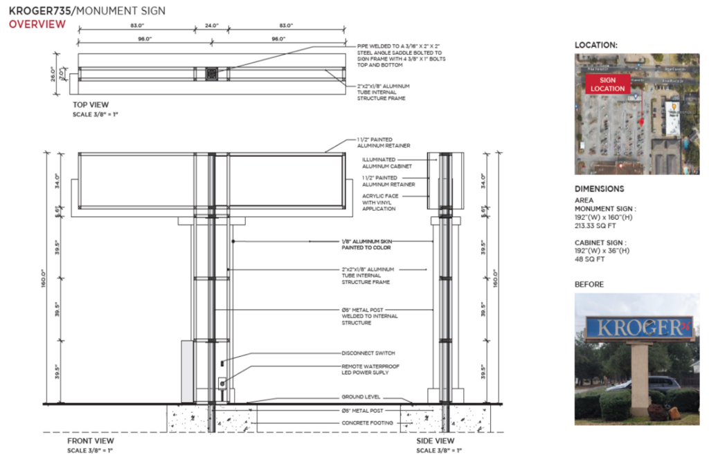 Fabrication-Ready Pre-Production Files for Smooth Workflows - Monument Sign Permit Drawings by The Sign Pack