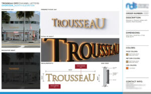 Channel Letter for Trousseau | Powered by The Sign Pack - Professional Signage Design Partner for Sign Companies